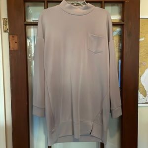 Mock Neck, Long Sleeve Gray Sweater Dress